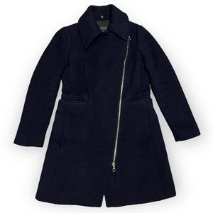 Club Monaco WOOL Luxury Designer Long Winter Pea Coat - Womens Small